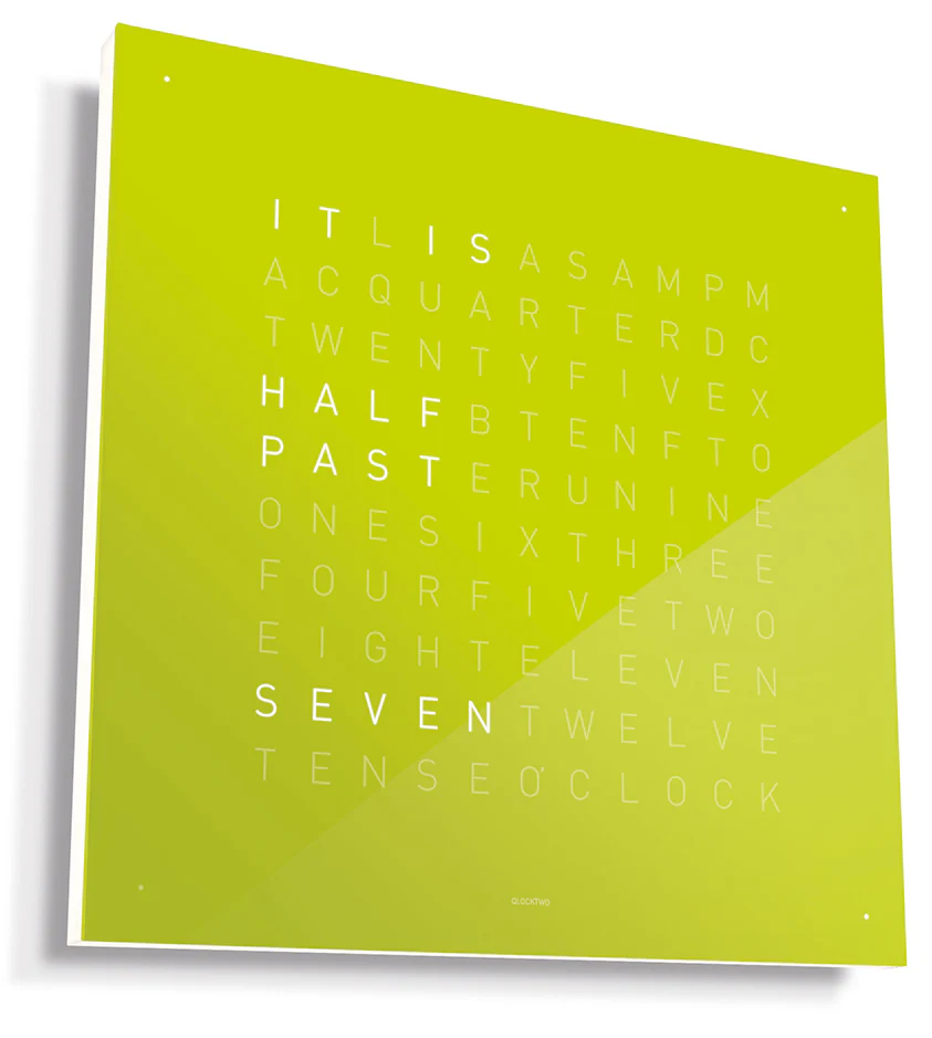 QLOCKTWO Classic Lime Juice Wall Clock 45cm D - Image 2