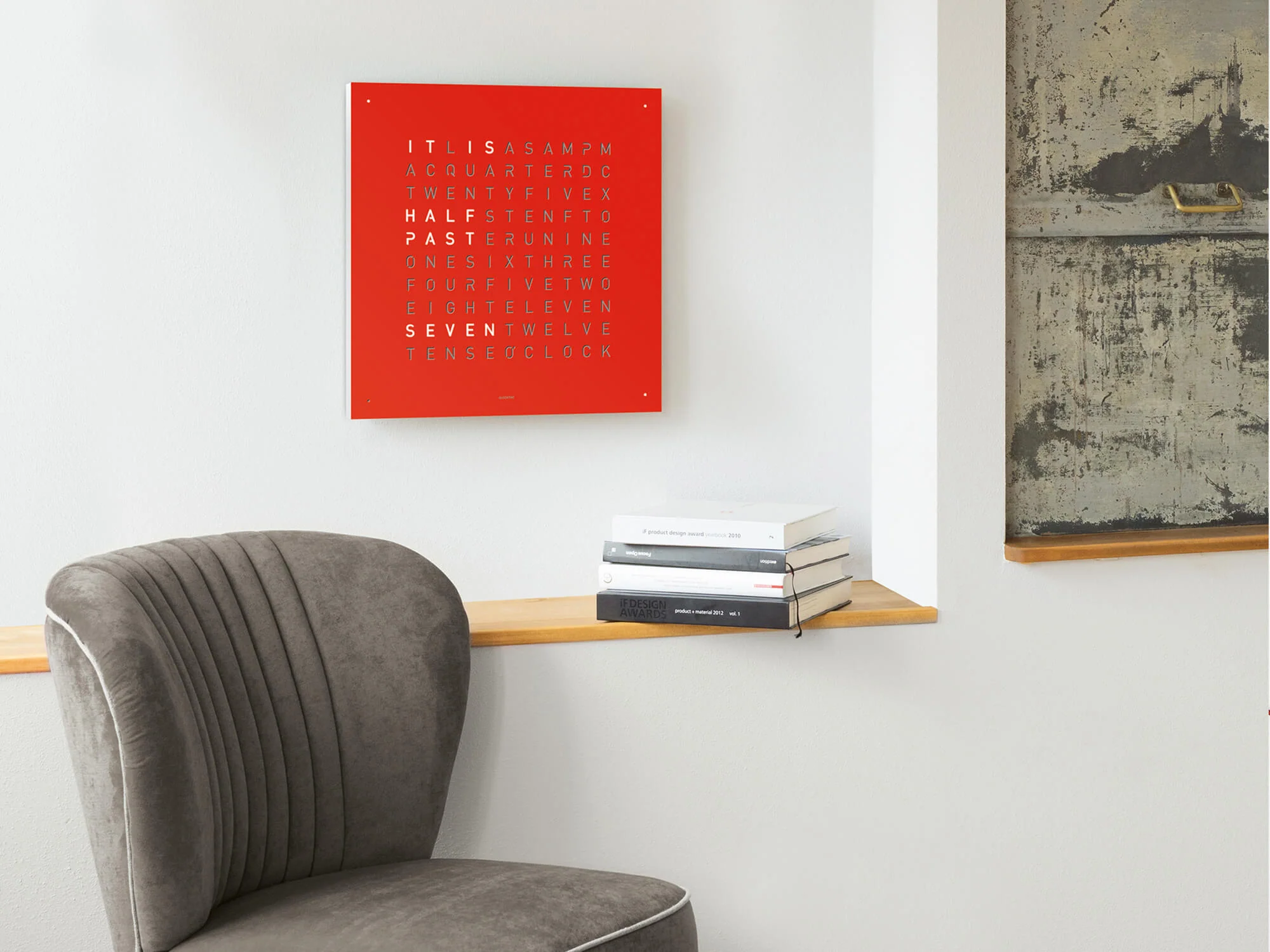 QLOCKTWO Earth 45 Red Pepper Wall Clock Watch - Image 5