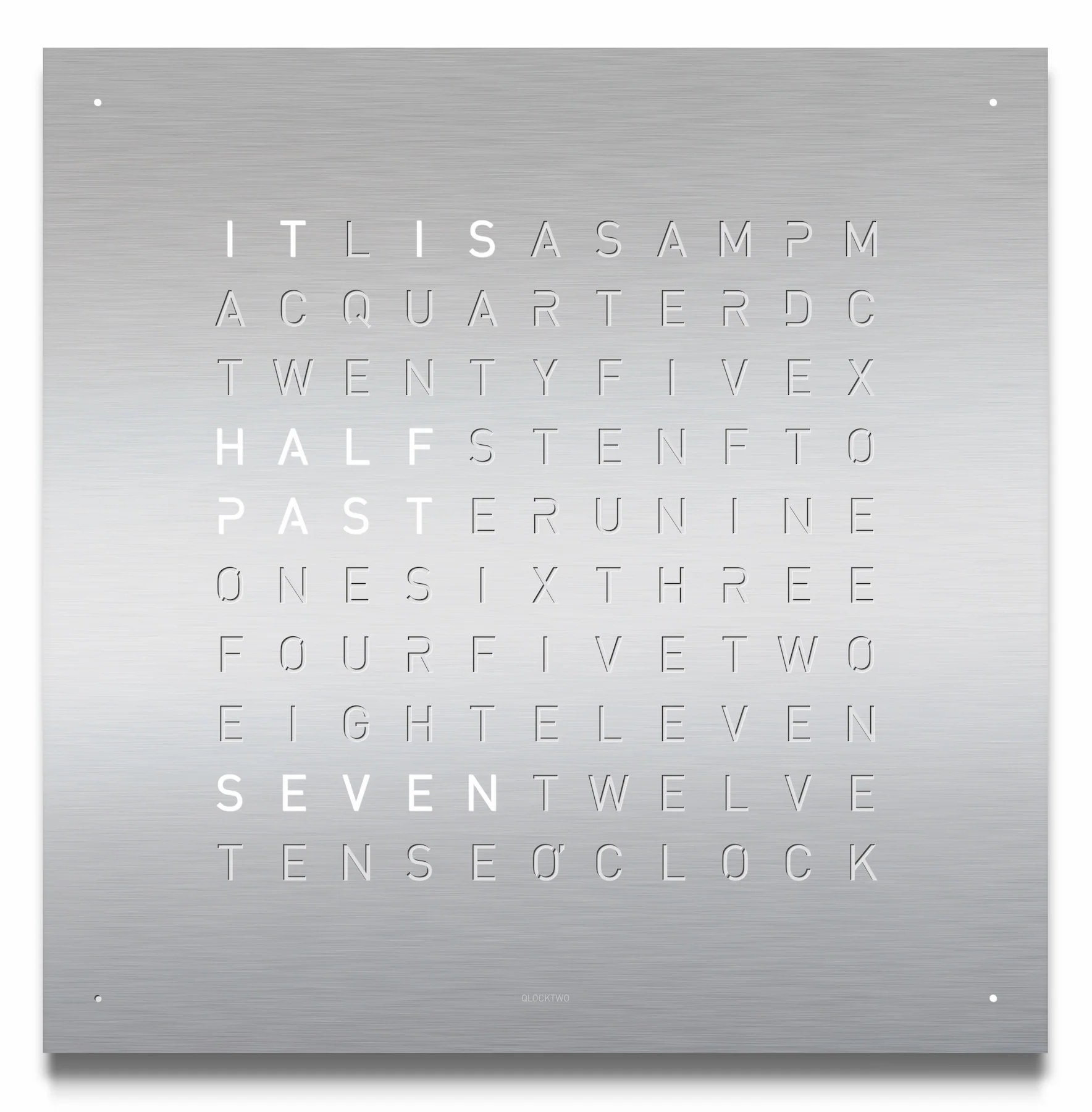 QLOCKTWO Earth 45 Stainless Steel Wall Clock Watch