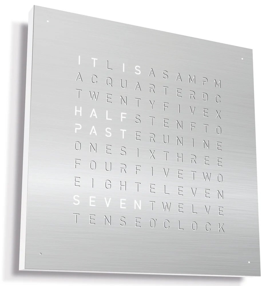 QLOCKTWO Earth 45 Stainless Steel Wall Clock Watch - Image 2
