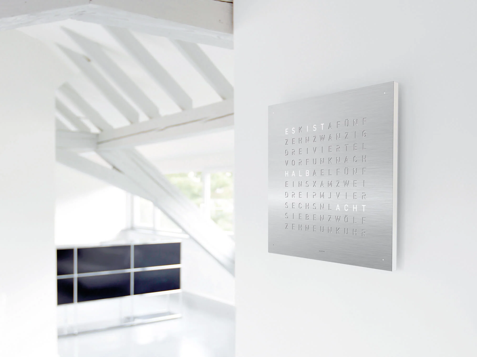QLOCKTWO Earth 45 Stainless Steel Wall Clock Watch - Image 3