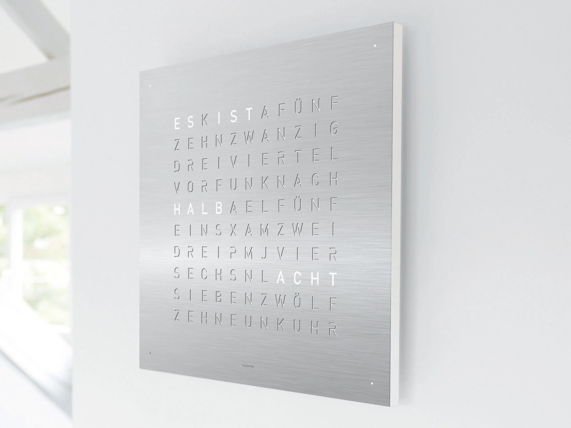QLOCKTWO Earth 45 Stainless Steel Wall Clock Watch - Image 4