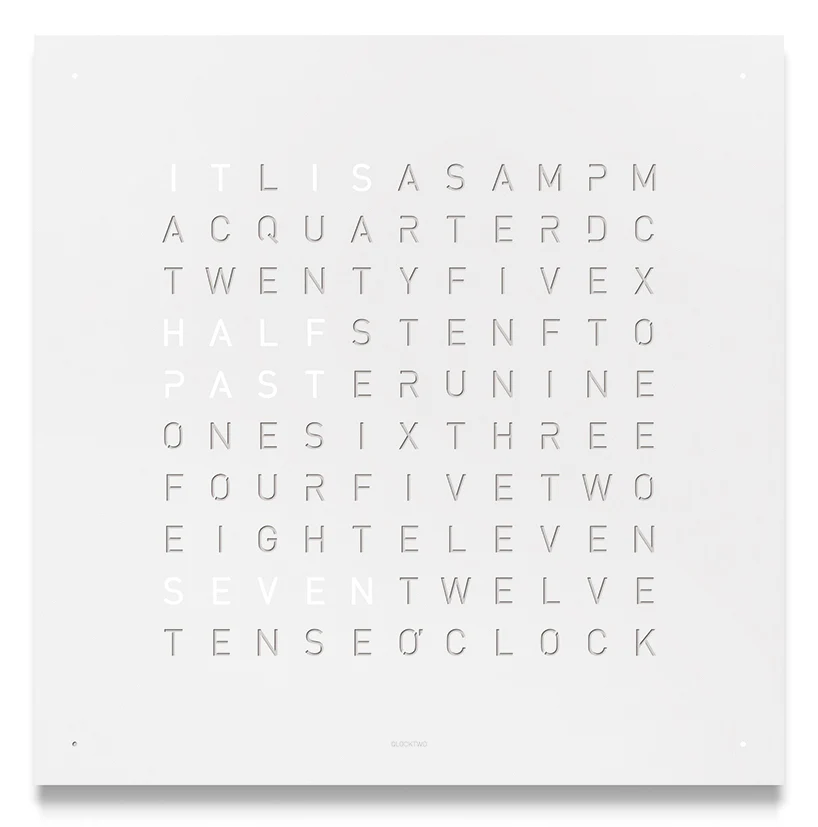 QLOCKTWO Earth 45 White Pepper Wall Clock Watch