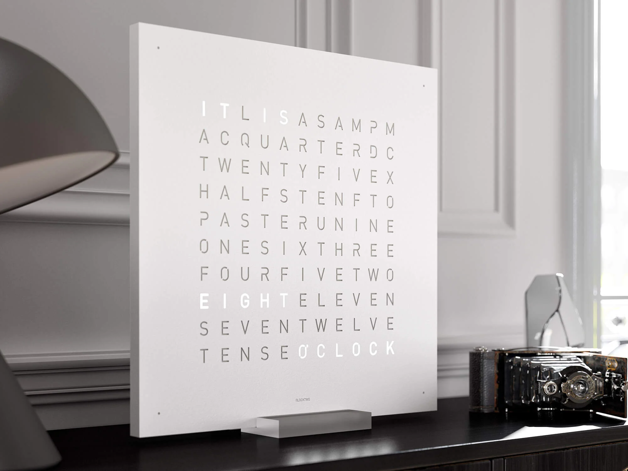 QLOCKTWO Earth 45 White Pepper Wall Clock Watch - Image 3