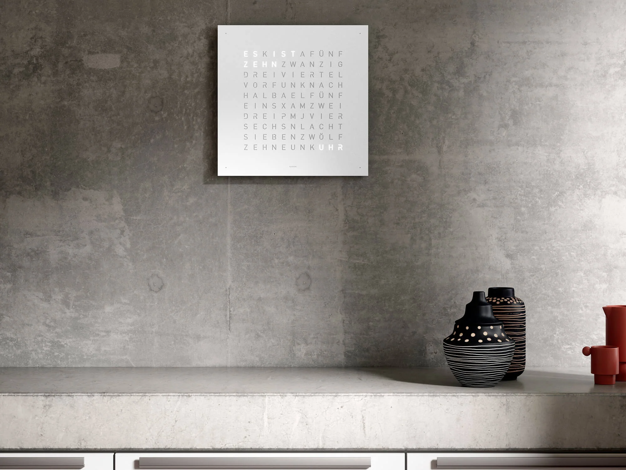 QLOCKTWO Earth 45 White Pepper Wall Clock Watch - Image 6