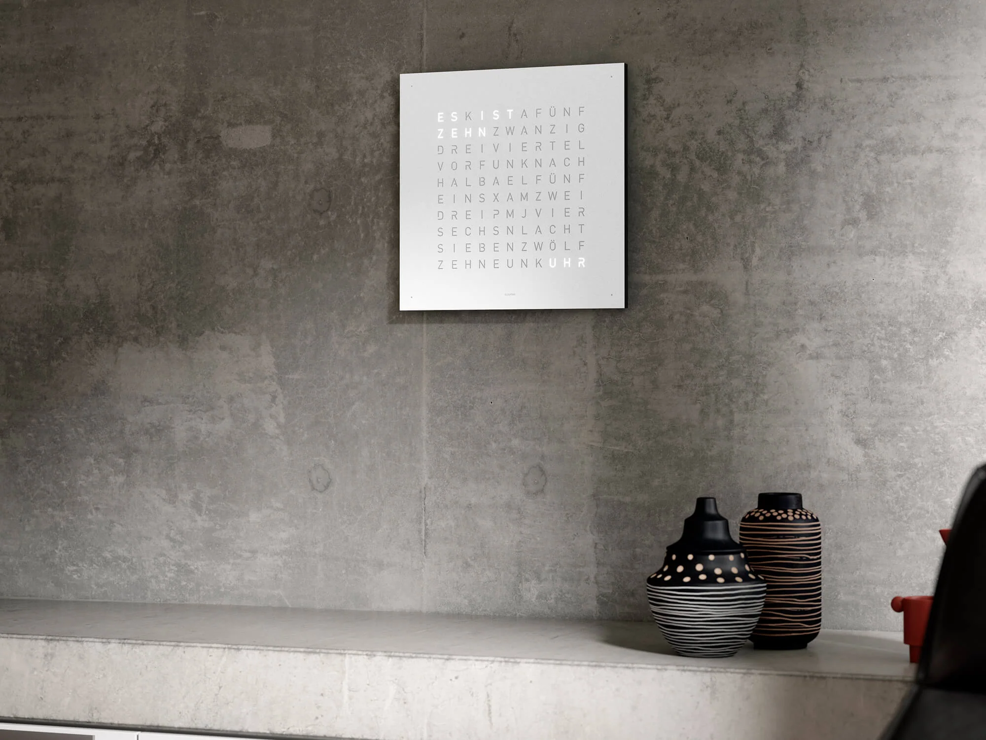 QLOCKTWO Earth 45 White Pepper Wall Clock Watch - Image 8