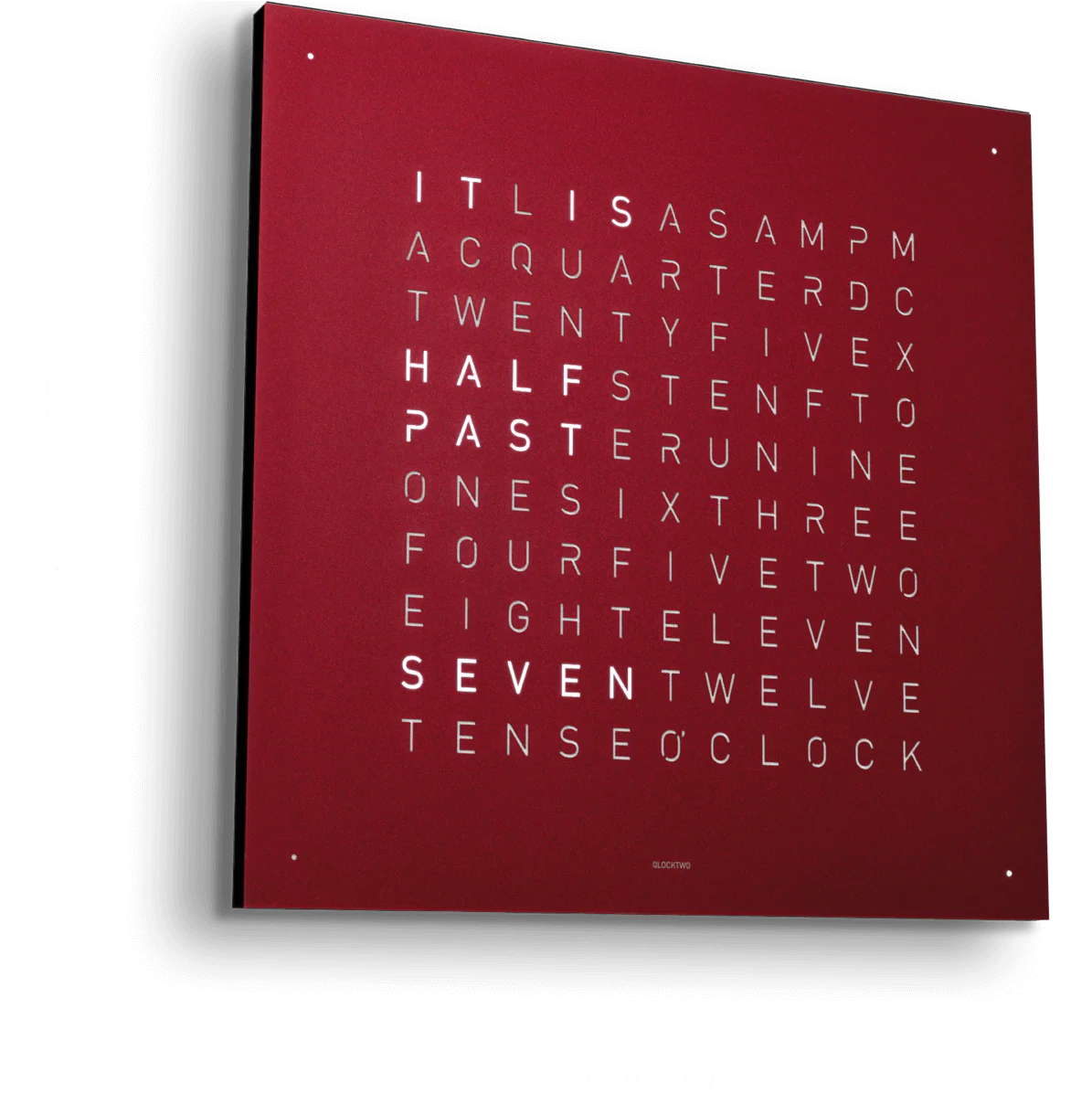 QLOCKTWO Earth 45 Red Velvet Wall Clock Watch - Image 3