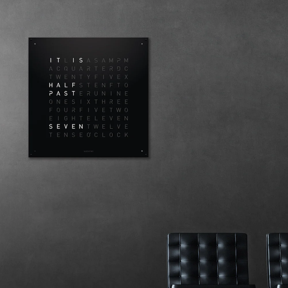 QLOCKTWO Earth 90 Black Pepper Wall Clock Watch - Image 2