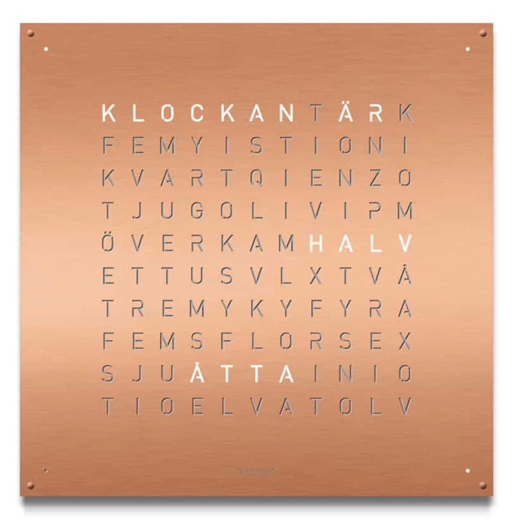 QLOCKTWO Large Copper Wall Clock 90cm