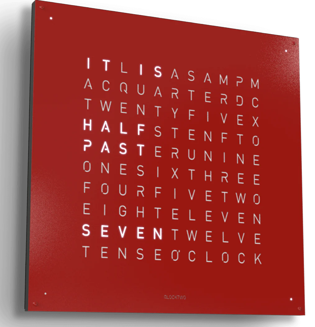 QLOCKTWO Earth 90 Red Pepper Wall Clock Watch - Image 2