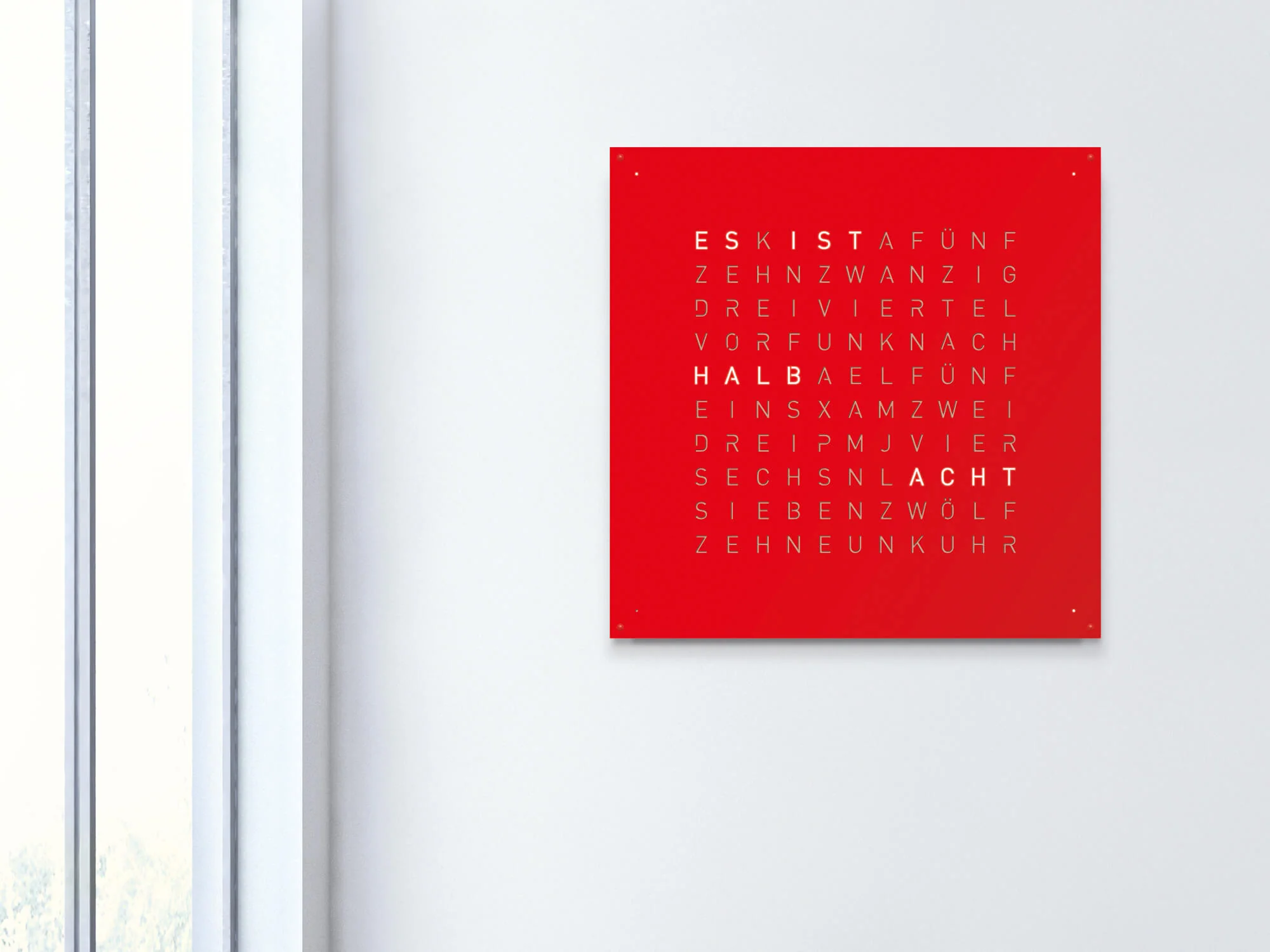 QLOCKTWO Earth 90 Red Pepper Wall Clock Watch - Image 4