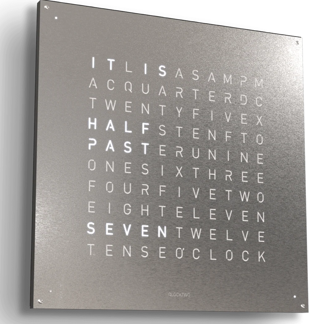 QLOCKTWO Earth 90 Stainless Steel Wall Clock Watch - Image 5