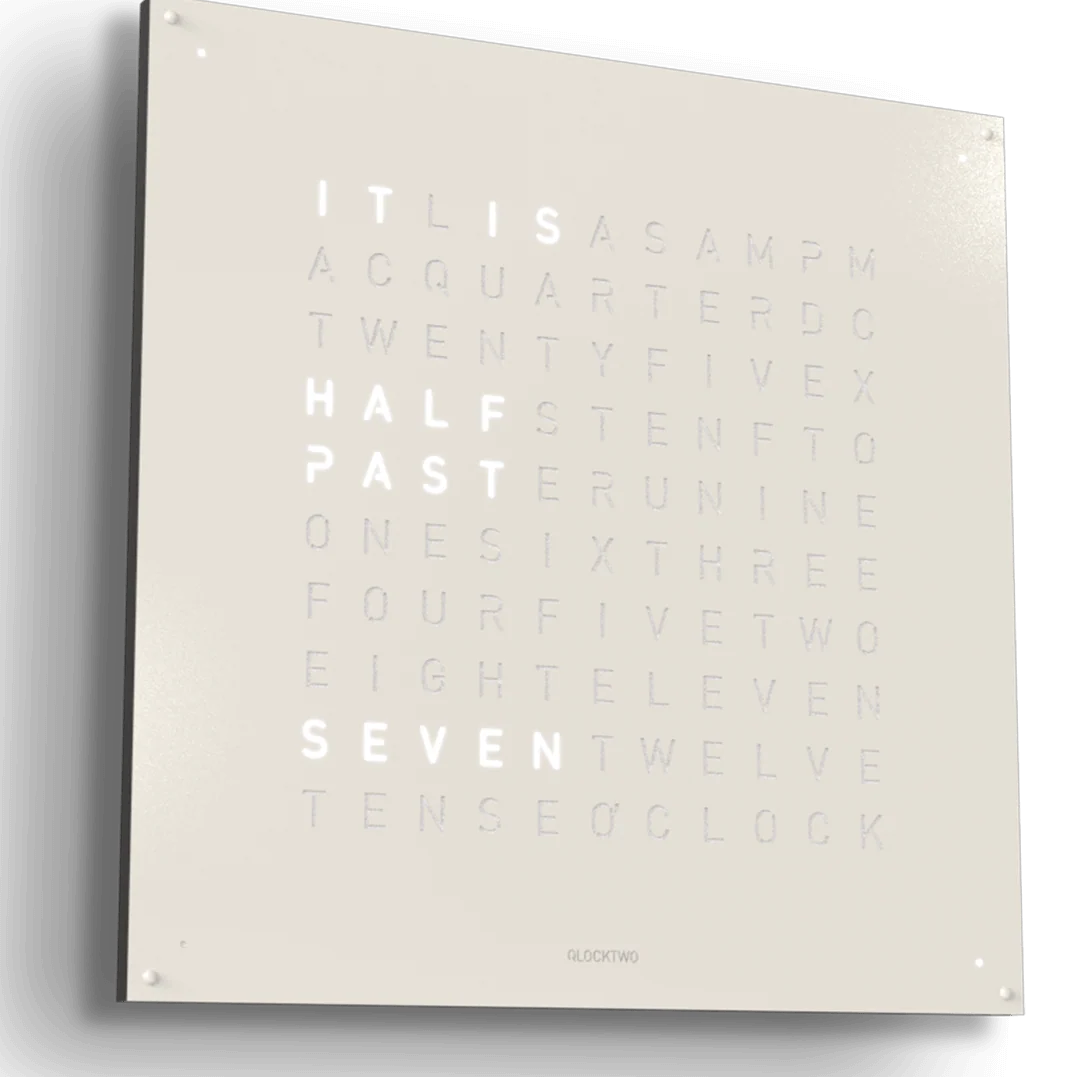 QLOCKTWO Earth 90 White Pepper Wall Clock Watch - Image 2