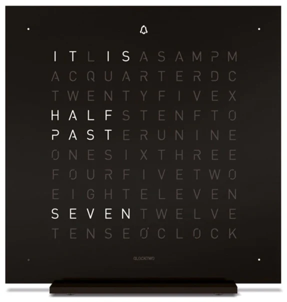 QLOCKTWO Earth 13.5 Deep Black Table Clock Watch
