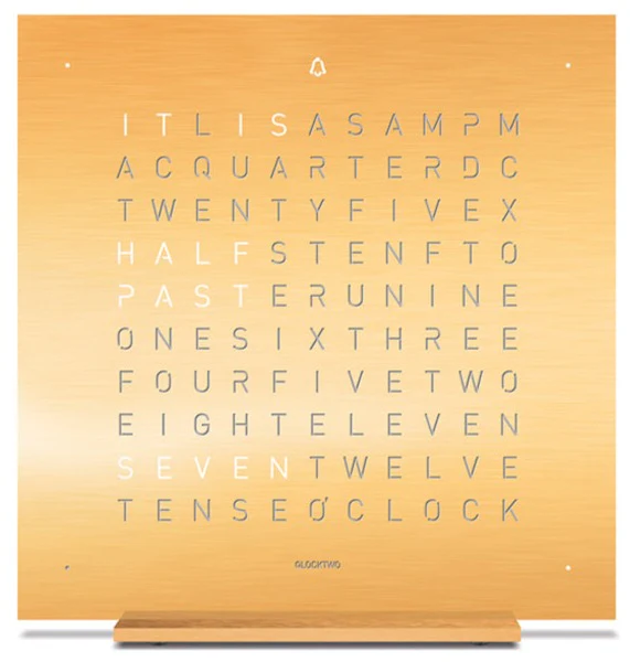 QLOCKTWO Earth 13.5 Golden Legend Table Clock Watch