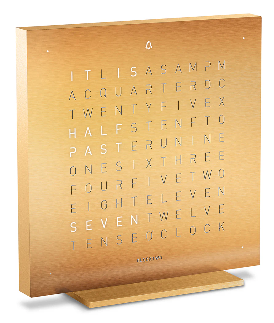 QLOCKTWO Earth 13.5 Golden Legend Table Clock Watch - Image 2