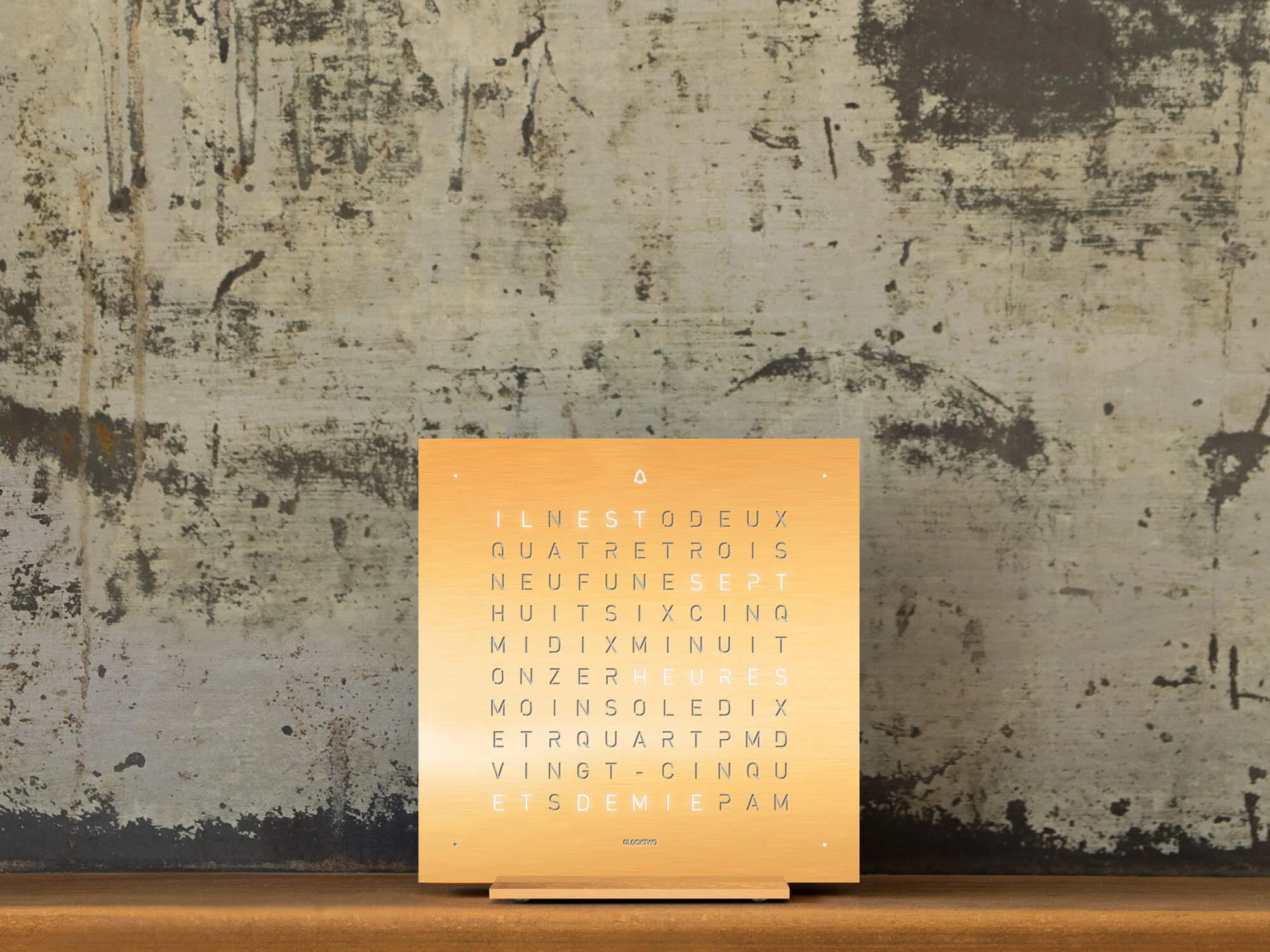 QLOCKTWO Earth 13.5 Golden Legend Table Clock Watch - Image 3
