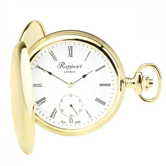 Rapport Pocket Watch Mechanical Double Hunter Gold Plated - Image 4