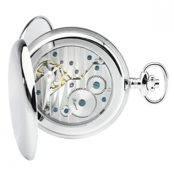 Rapport Pocket Watch Mechanical Double Hunter Silver Tone - Image 2
