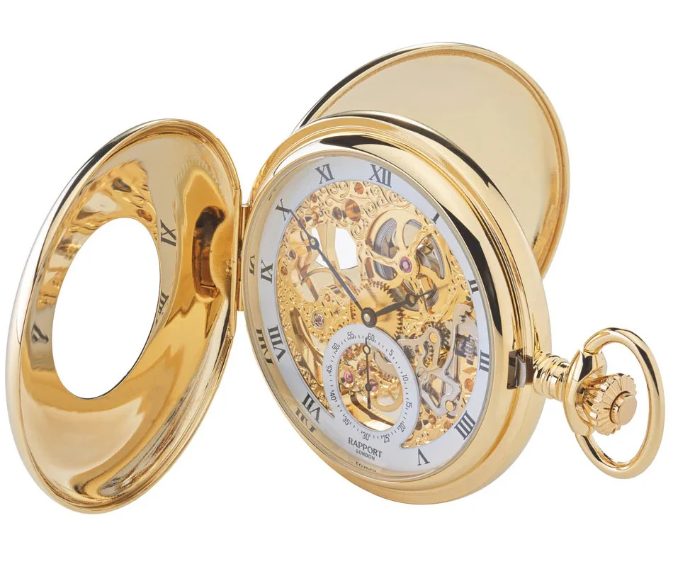 Rapport Pocket Watch Mechanical Half Hunter Gold Tone - Image 3