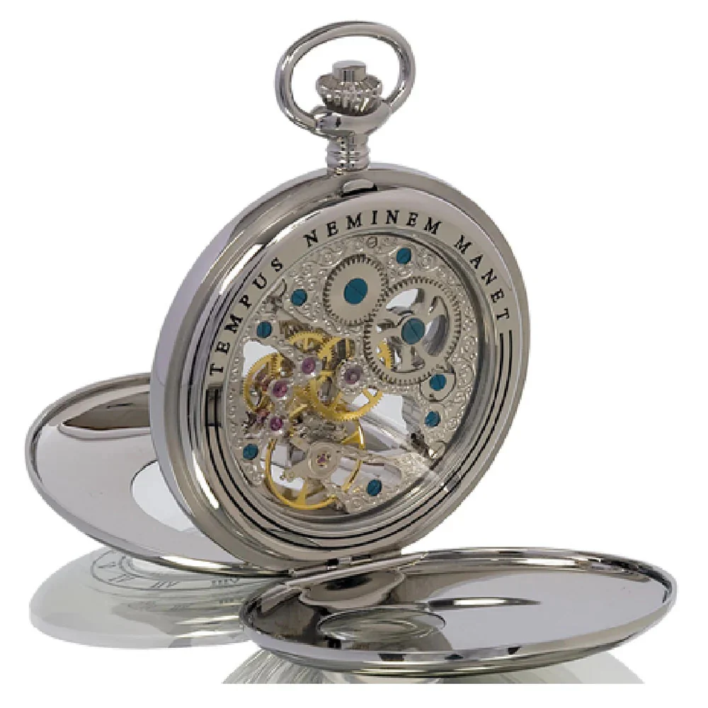 Rapport Pocket Watch Mechanical Half Hunter Silver Tone - Image 2