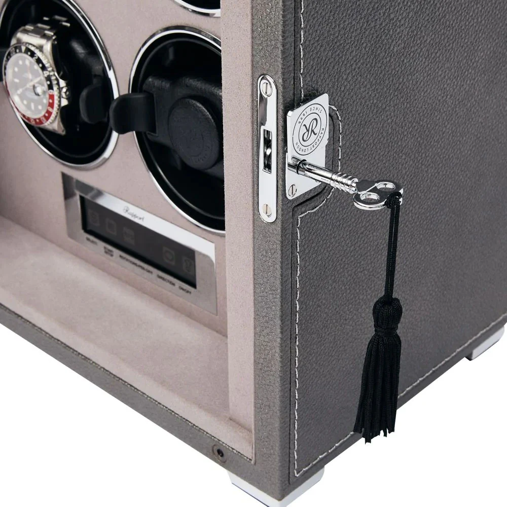 Rapport Watch Winder Quantum Quad Four Leather Grey - Image 4