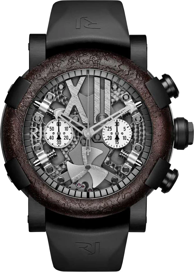 RJ Watches Steampunk Black Rusted Metal