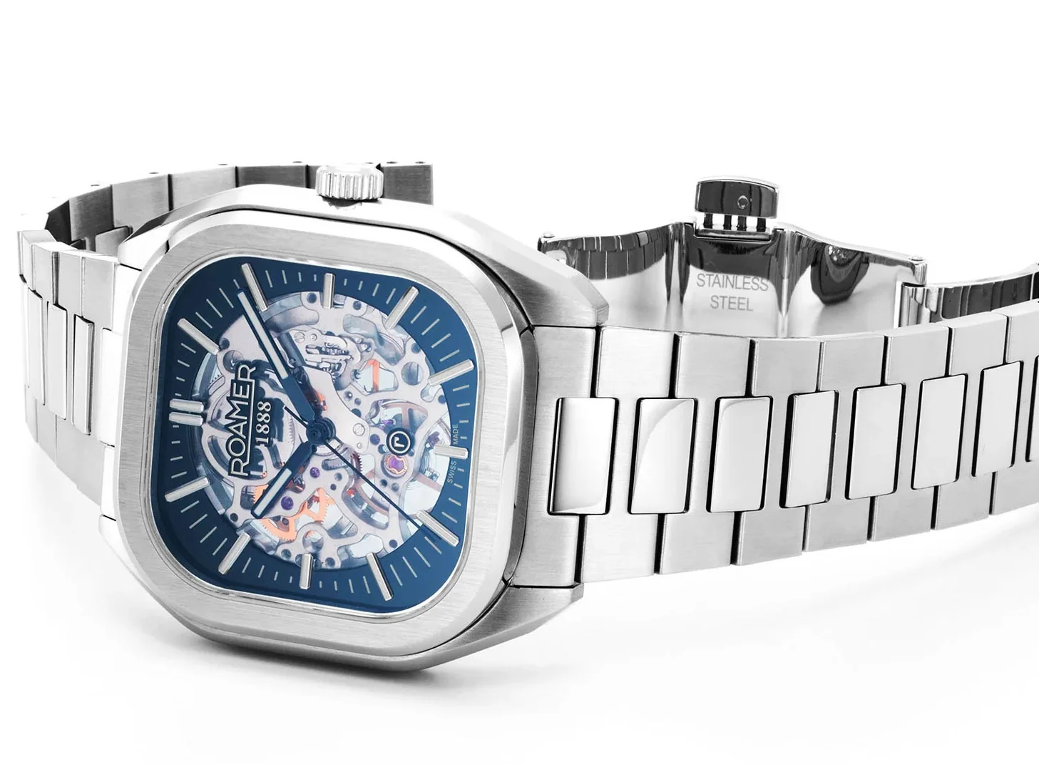 Roamer Mechano Blue Skeleton Watch - Image 5