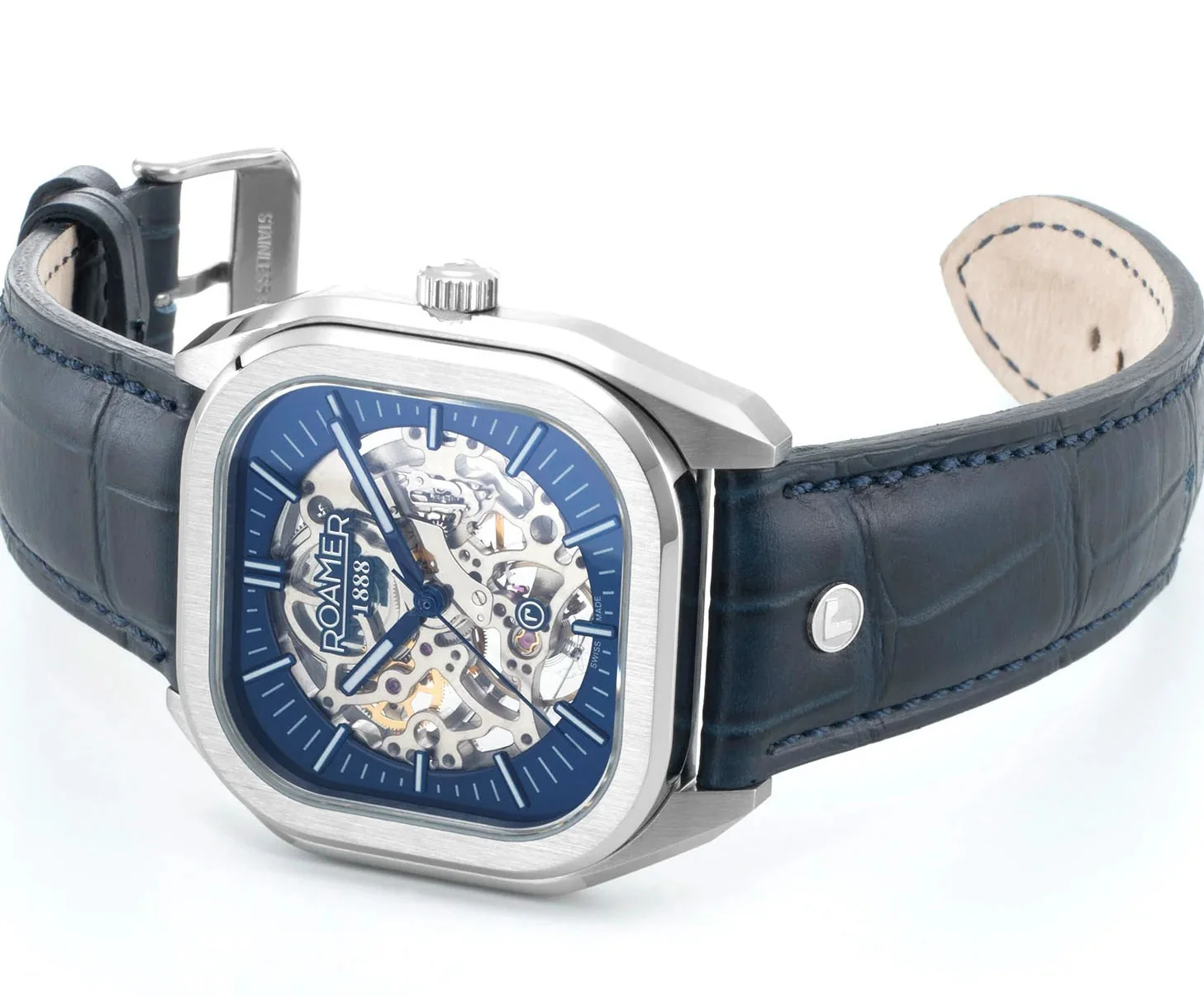 Roamer Mechano Blue Skeleton Watch - Image 6