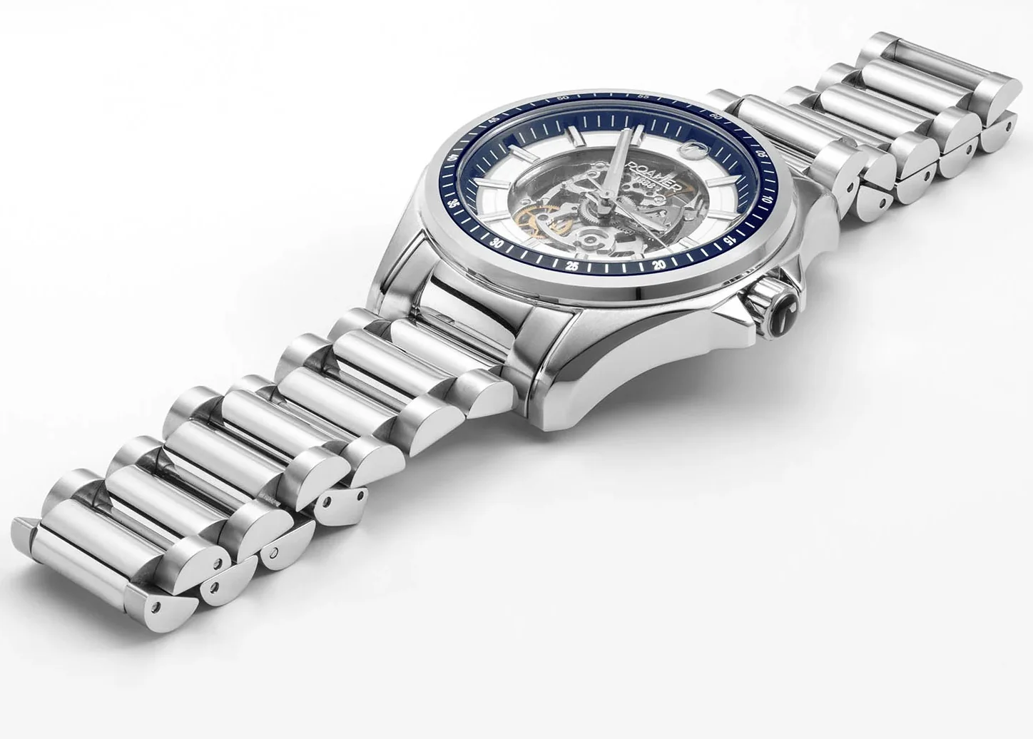 Roamer Rockshell Mark III Skeleton Blue Watch - Image 4