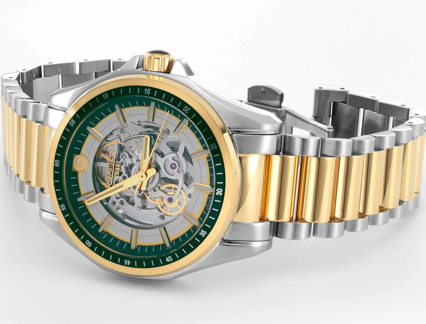 Roamer Rockshell Mark III Skeleton Green Watch - Image 2