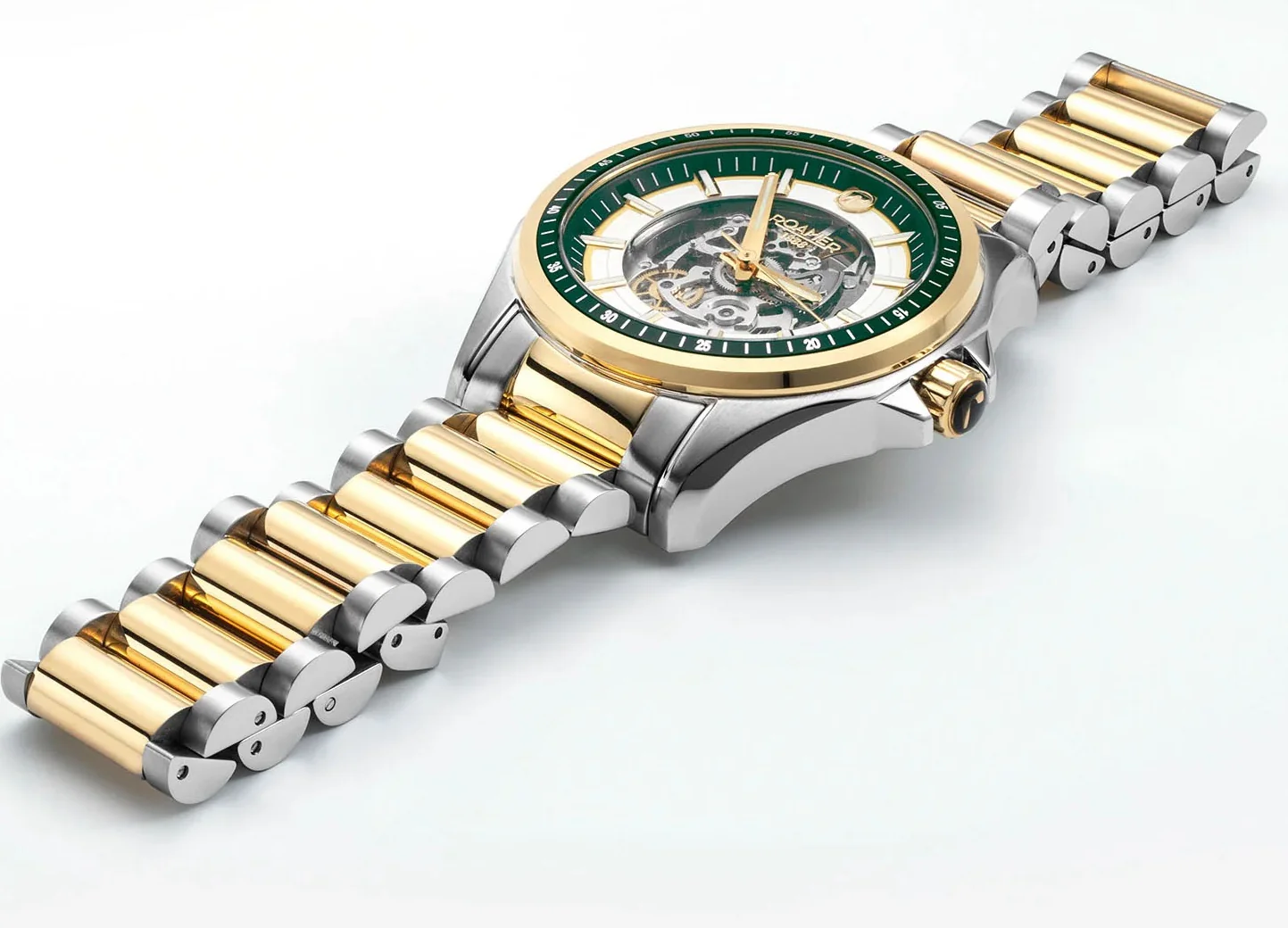 Roamer Rockshell Mark III Skeleton Green Watch - Image 4