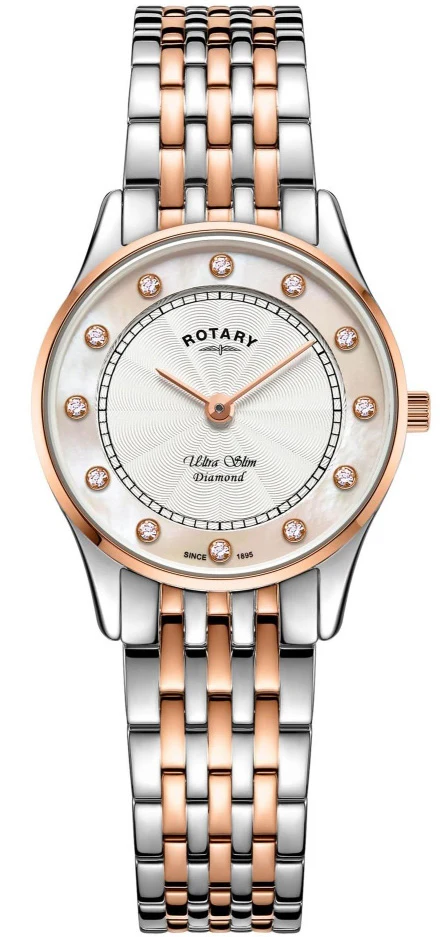 Rotary Watch Ultra Slim Two Tone Rose Gold PVD