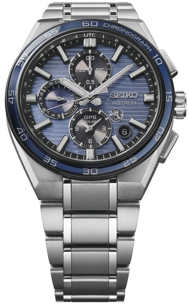 Seiko Astron Watch GPS Solar Dual Time Chronograph in Slate Blue - Image 4