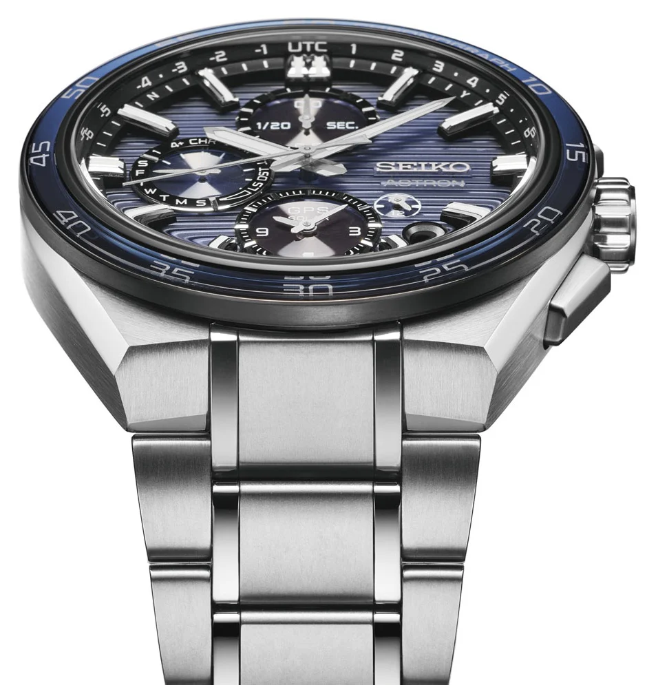 Seiko Astron Watch GPS Solar Dual Time Chronograph in Slate Blue - Image 5