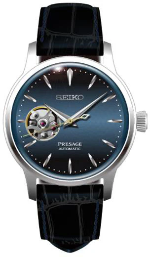 Seiko Presage Watch Cocktail Open Heart Blue Moon