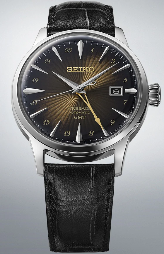 Seiko Presage Cocktail Time Rusty Nail GMT Watch - Image 2