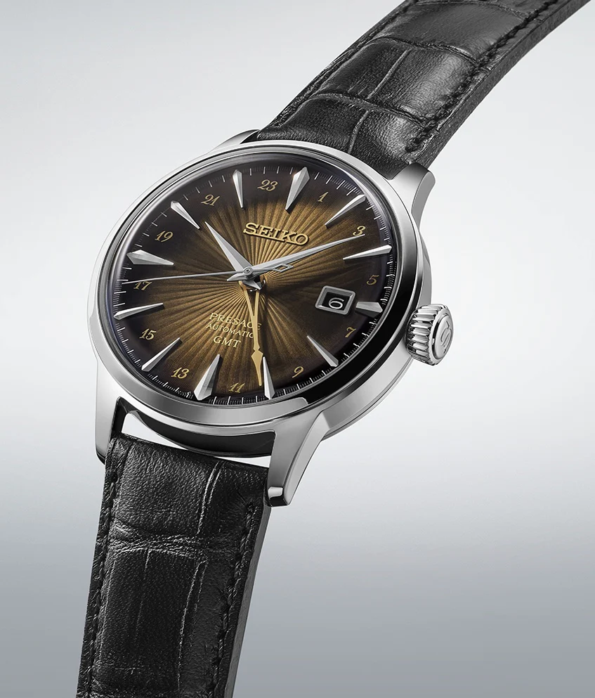 Seiko Presage Cocktail Time Rusty Nail GMT Watch - Image 3