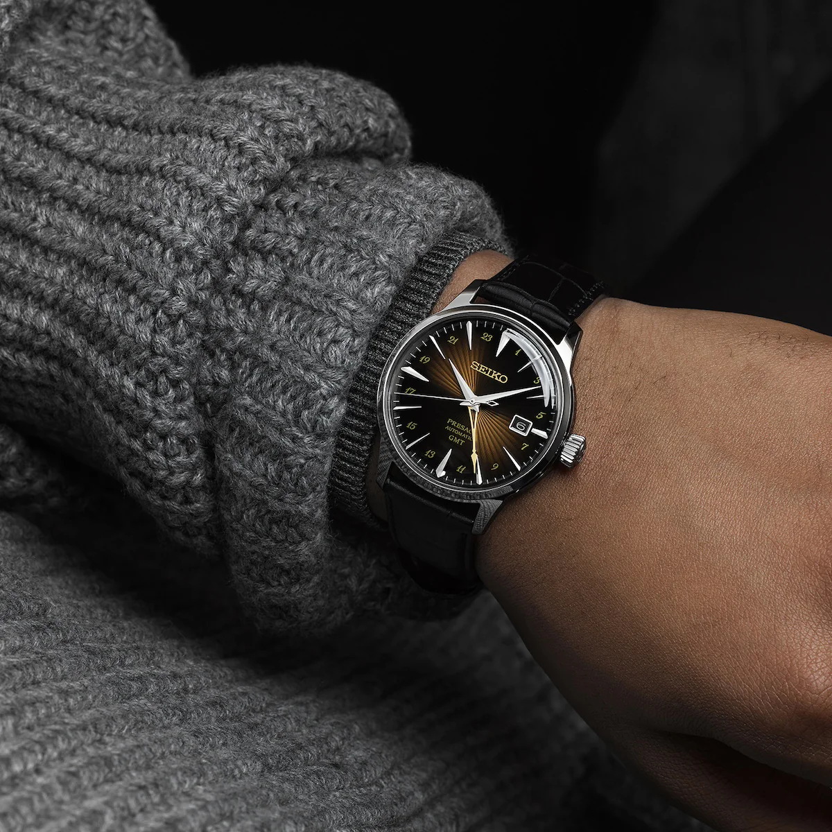 Seiko Presage Cocktail Time Rusty Nail GMT Watch - Image 5