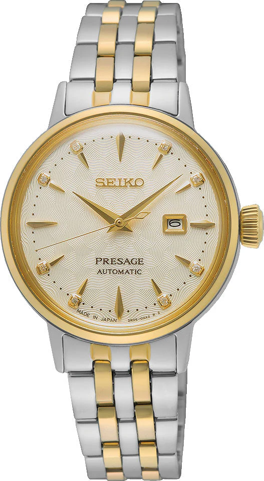 Seiko Presage Cocktail Time White Lady Diamond Twist Watch