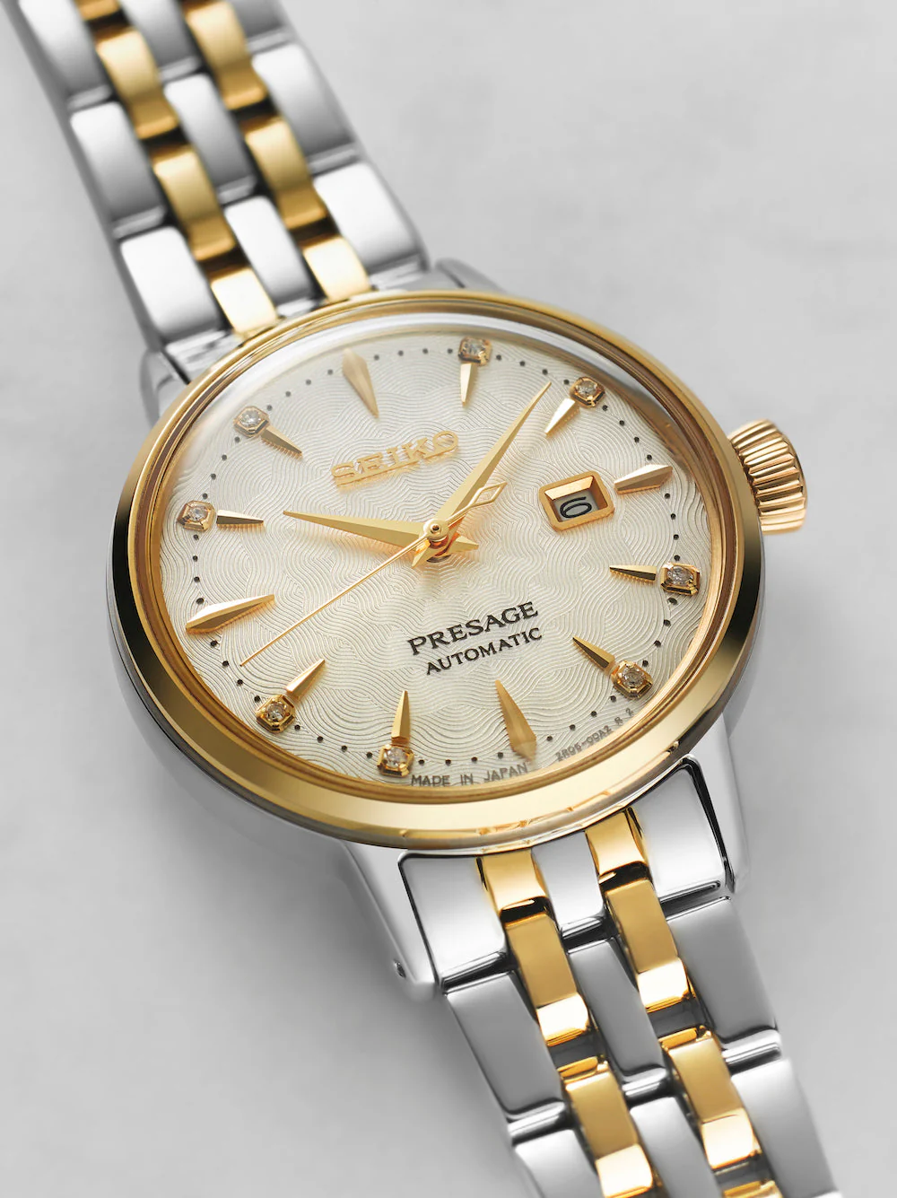 Seiko Presage Cocktail Time White Lady Diamond Twist Watch - Image 2