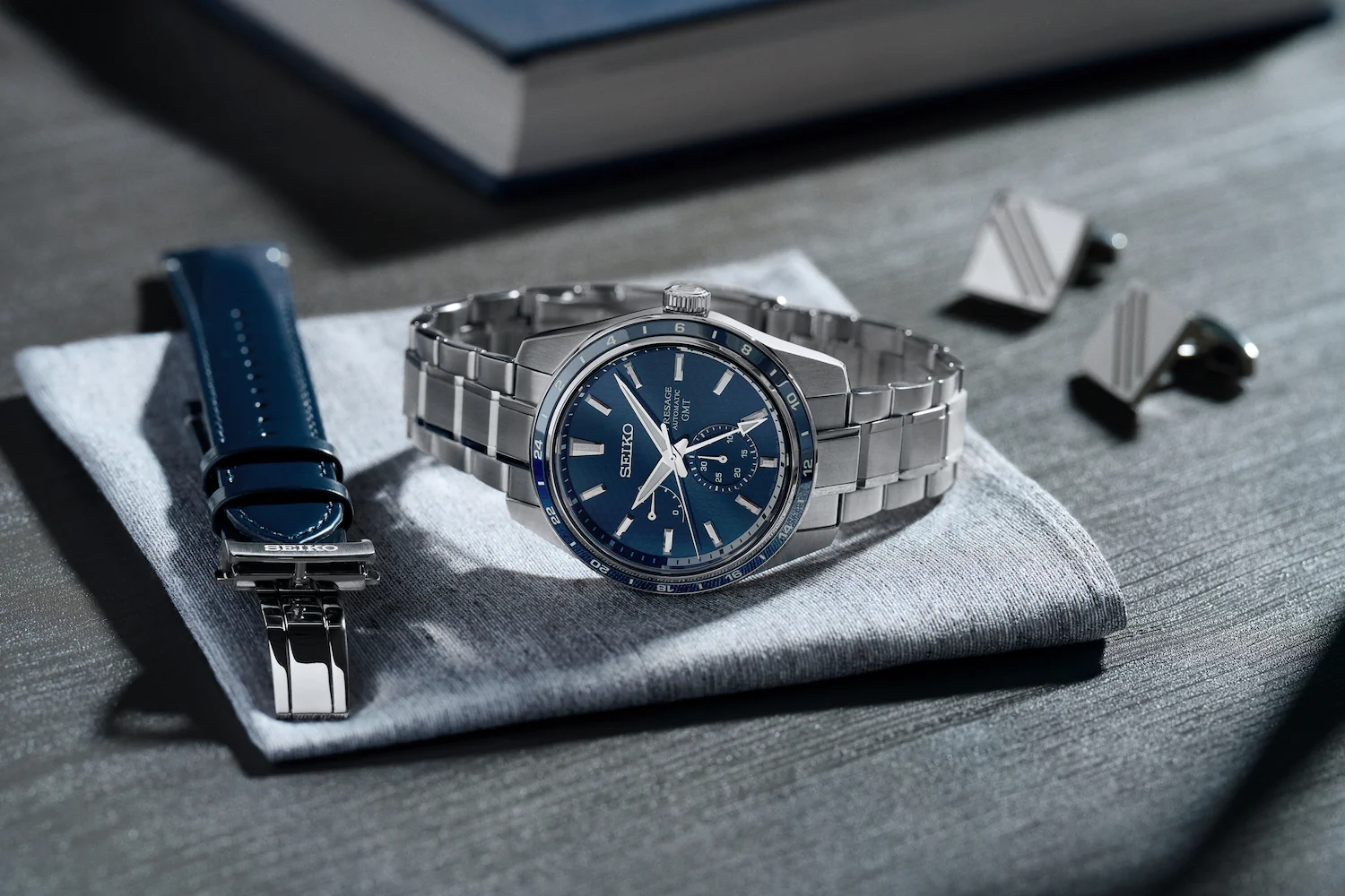 Seiko Presage Watch Sharp Edged Ao-Fuji GMT Limited Edition - Image 4