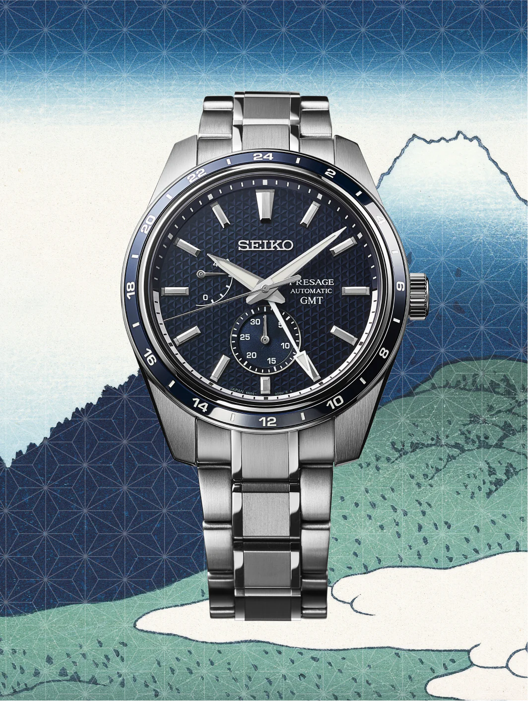 Seiko Presage Watch Sharp Edged Ao-Fuji GMT Limited Edition - Image 5