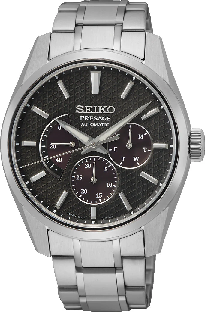 Seiko Presage Watch Sharp Edged Kurotobi Russet