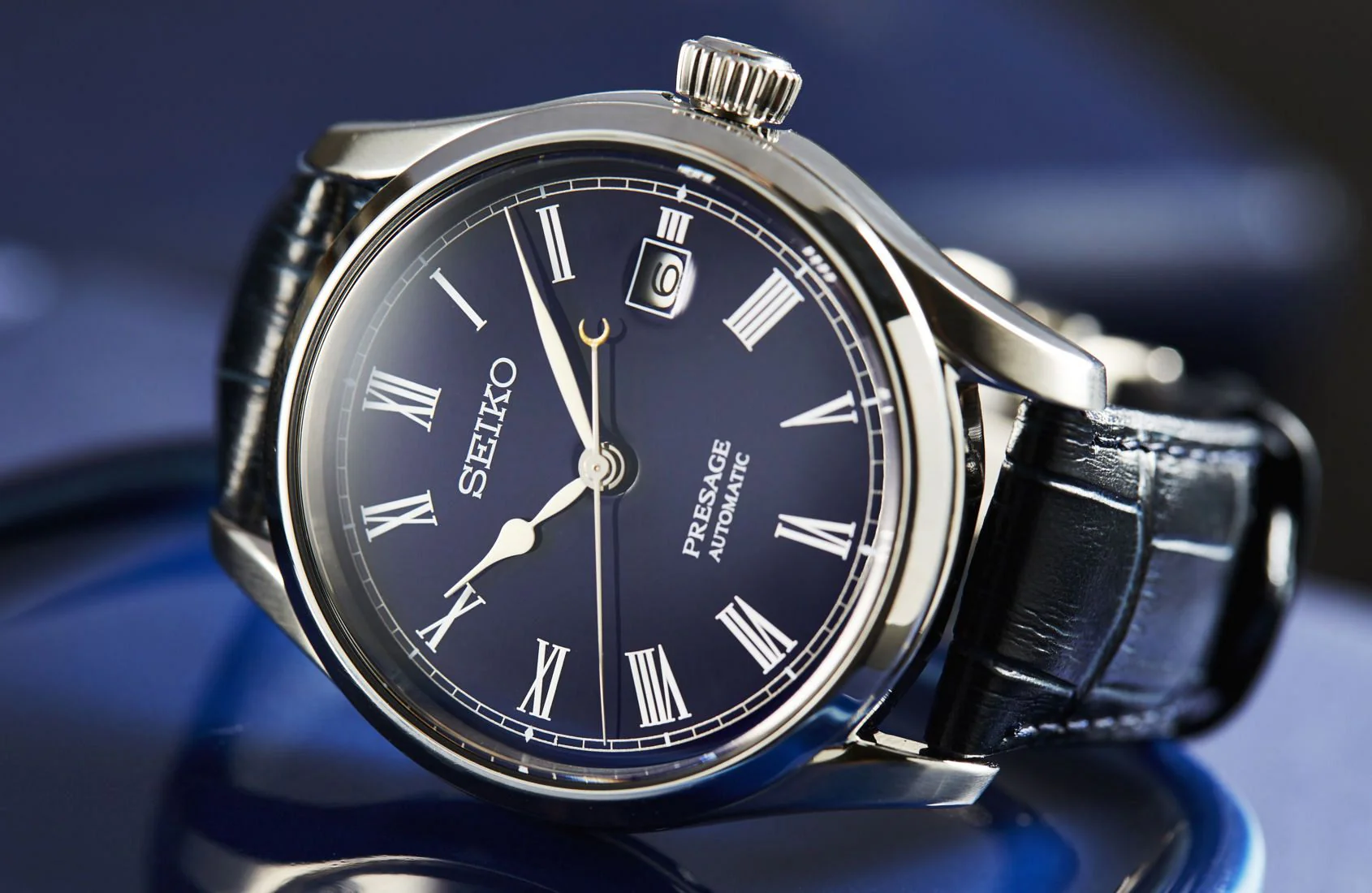 Seiko Presage Watch Moonlit Night Blue Enamel Limited Edition - Image 3