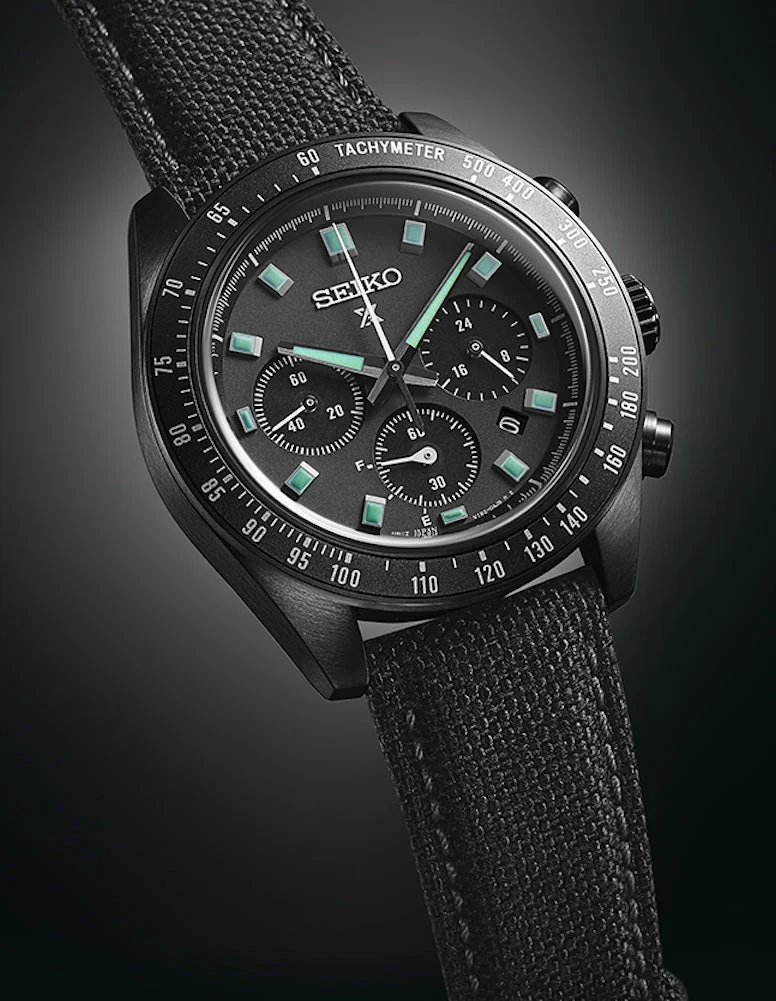 Seiko Prospex Black Series Night Vision Solar Speedtimer Chronograph Watch - Image 2