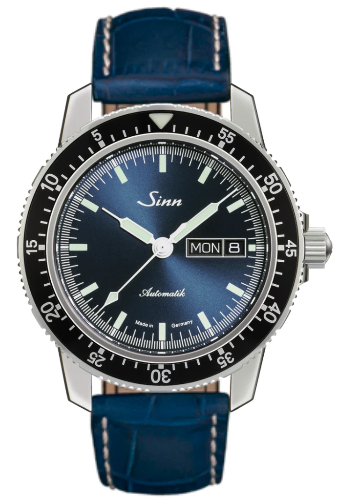 Sinn 104 St Sa I B Alligator Blue White Stitch Watch
