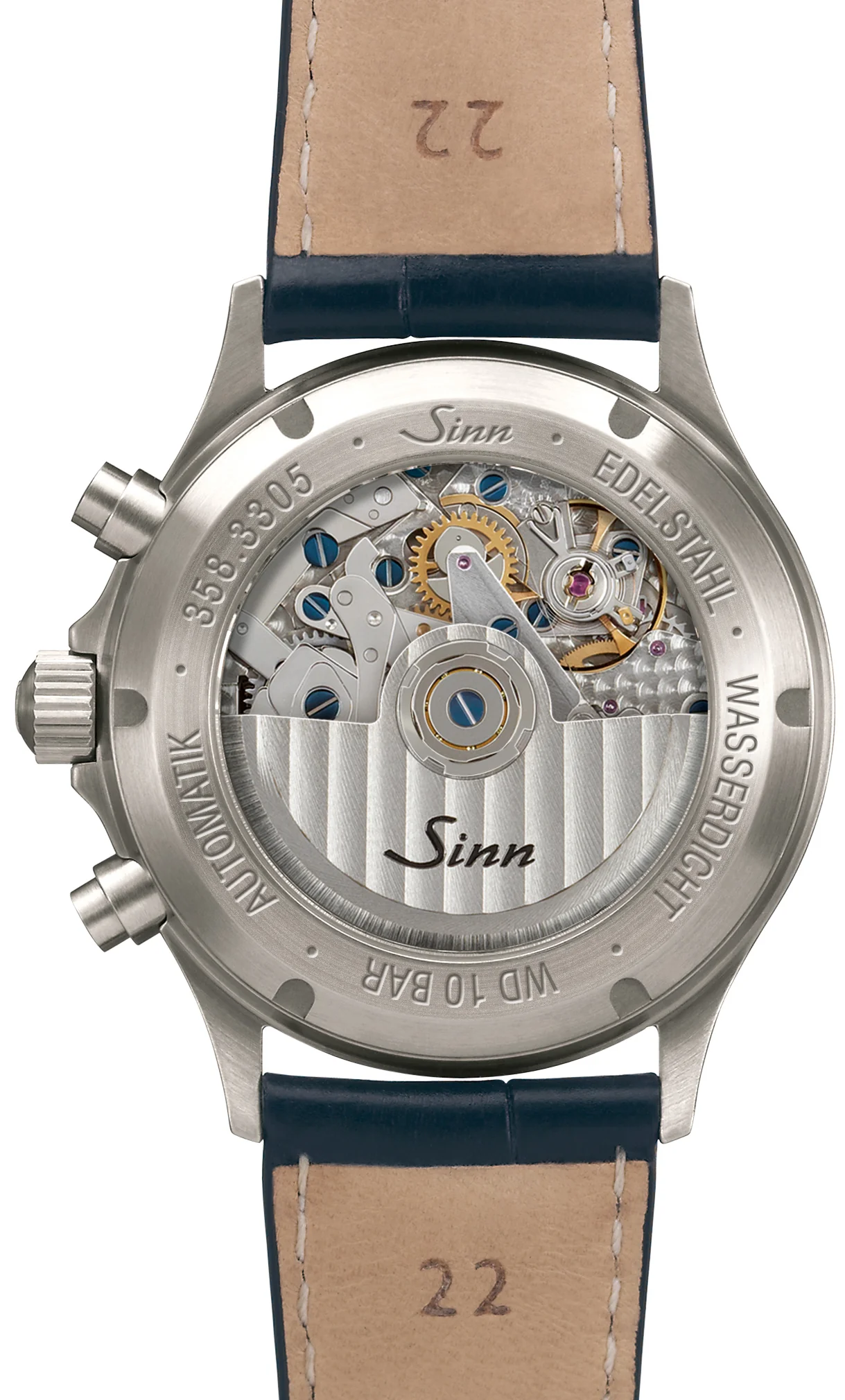 Sinn 358 Sa Pilot DS Vintage Leather Dark Brown Watch - Image 3