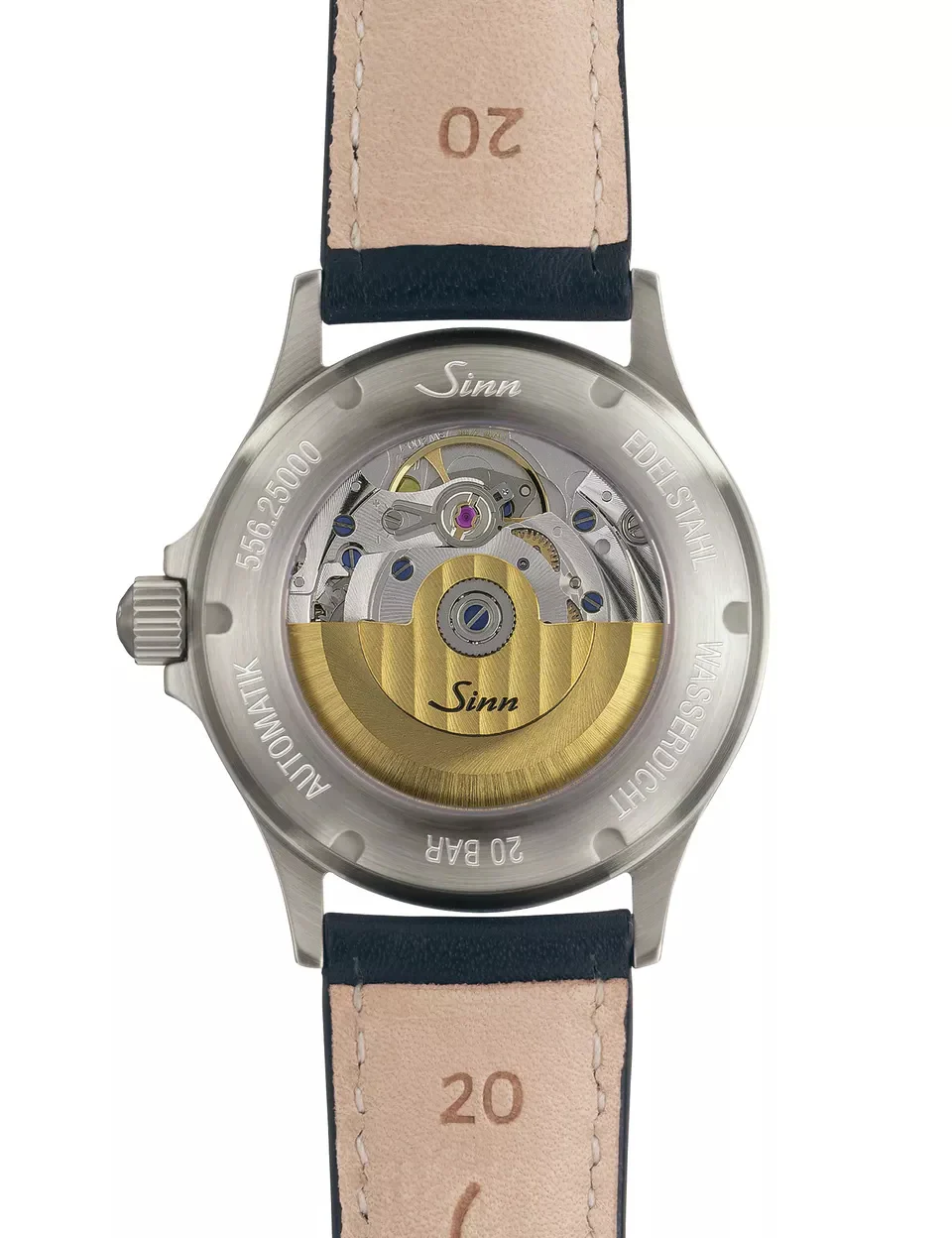 Sinn 556 I RS Cowhide Black Contrasting Seam White Watch - Image 3