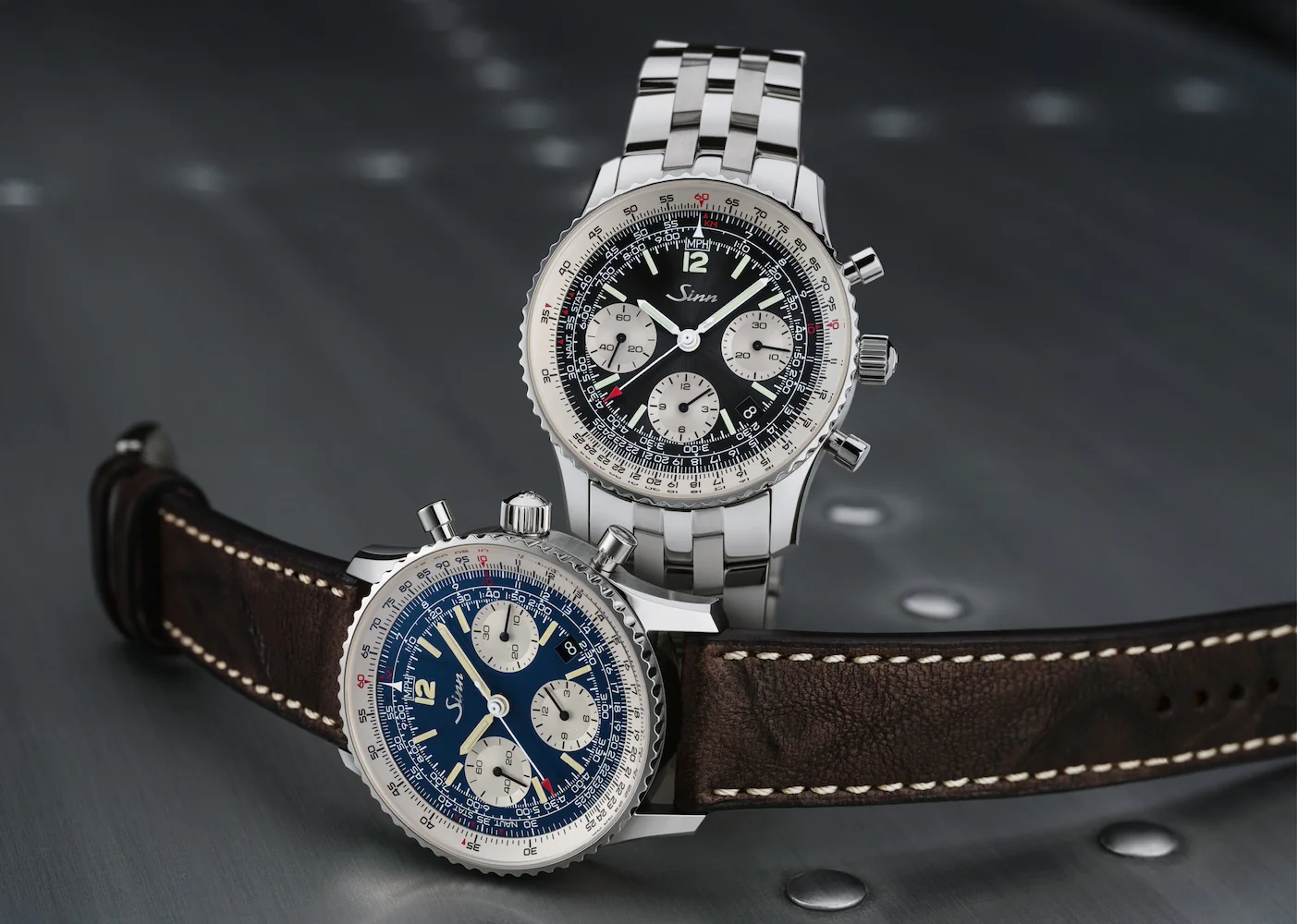Sinn 903 St BE II Navigation Chronograph Fine Link Bracelet Watch - Image 8